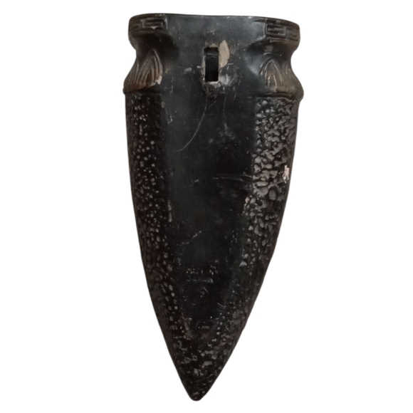 Vintage Tokanabe Japanese Floral Wall Vase with Red and Yellow Accents - Picture 2 of 6